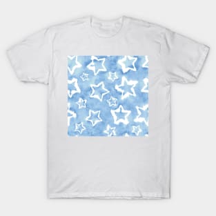 Baby Blue Tie Dye Stars T-Shirt